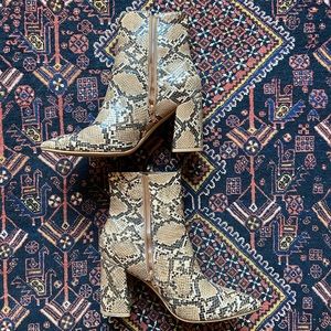 Snakeskin booties